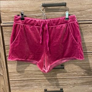 Fuchsia Victoria Secret Velvet Shorts